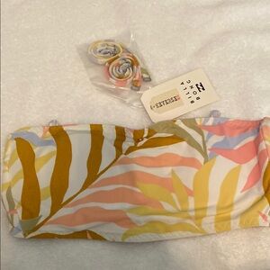 Billabong Multicolor Leaf Print Bandeau Top